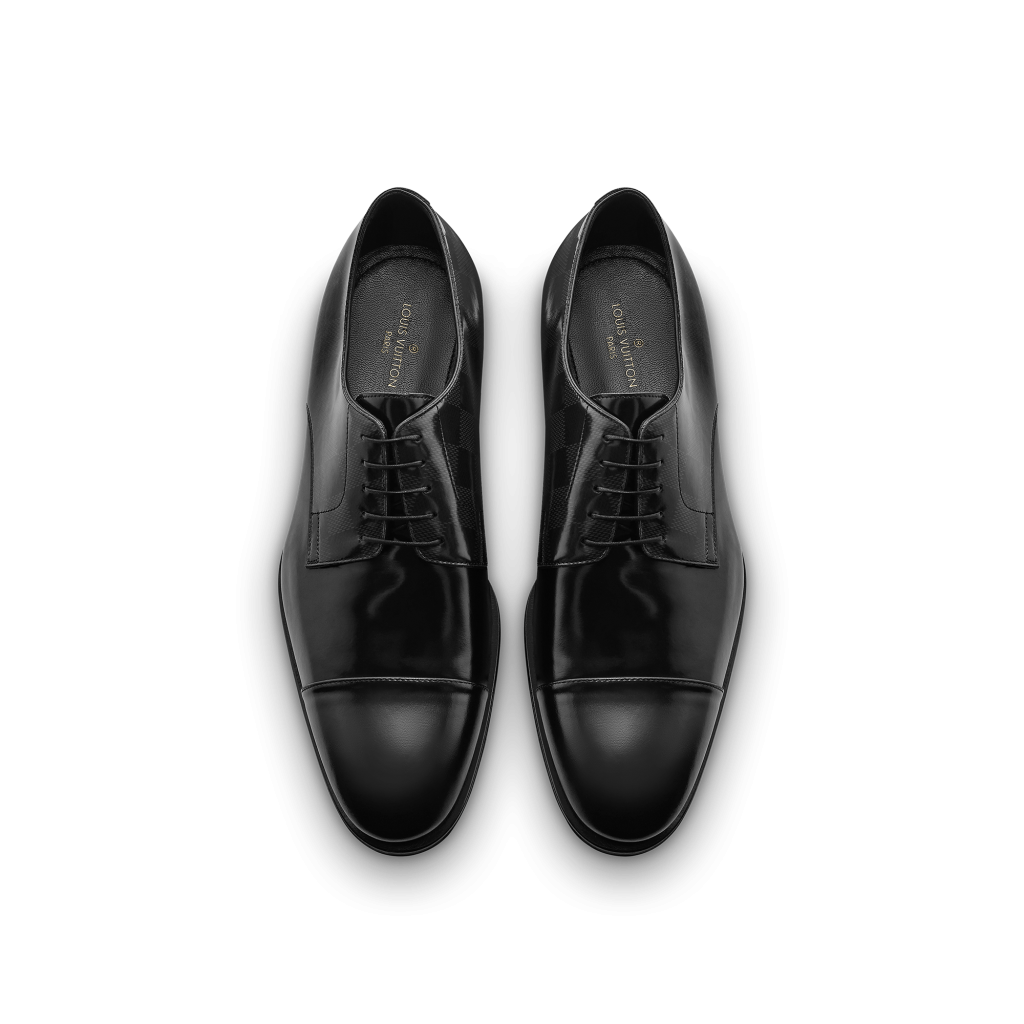 mens louis vuitton Logo black dress shoes 8.5 US 9.5