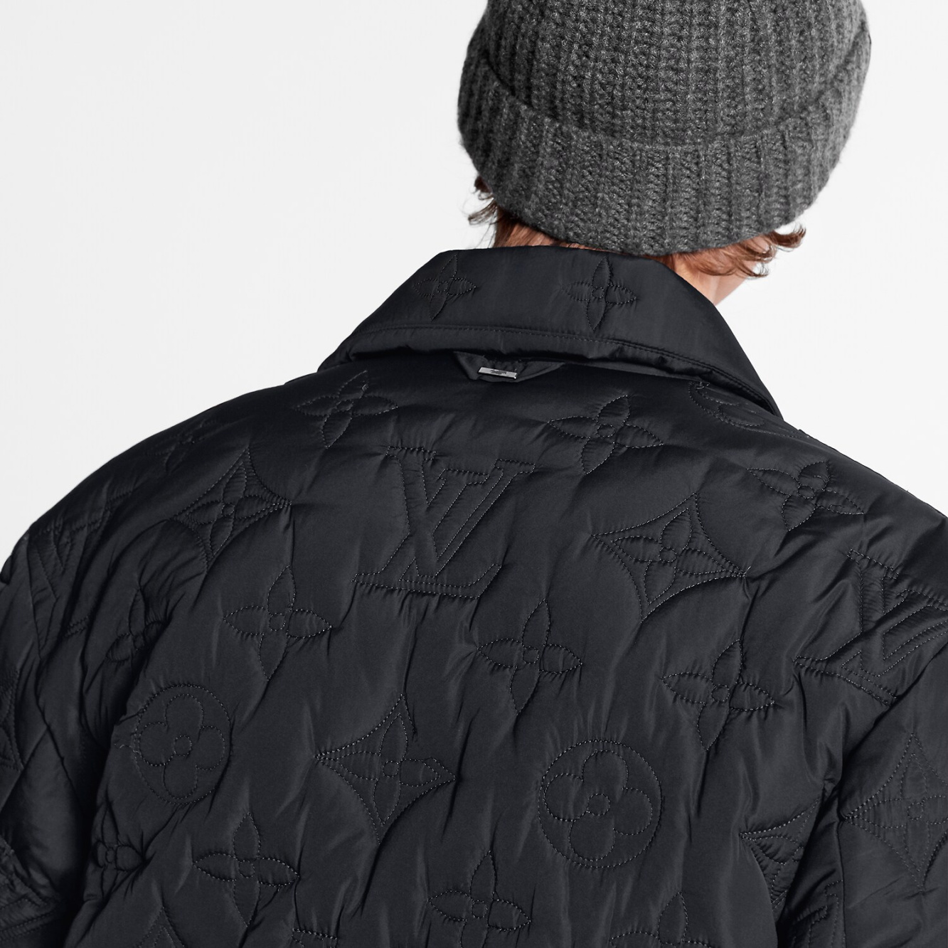 Louis Vuitton® Allover Vuitton Snow Down Jacket Black. Size 50