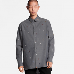 Louis Vuitton Regular DNA Poplin Shirt, Black, XL