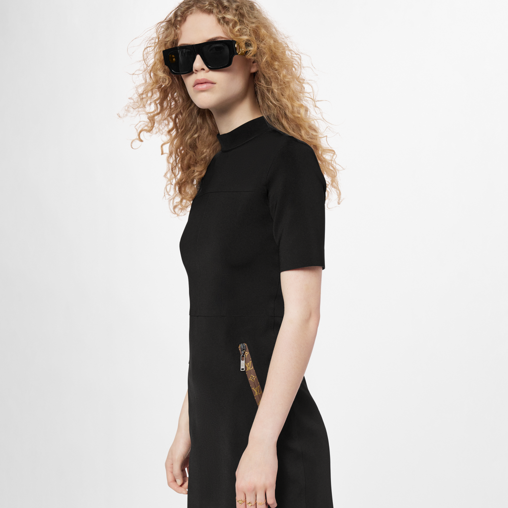 Louis Vuitton Embossed LV Short Sleeve Tee Shirt Black Pre-Owned