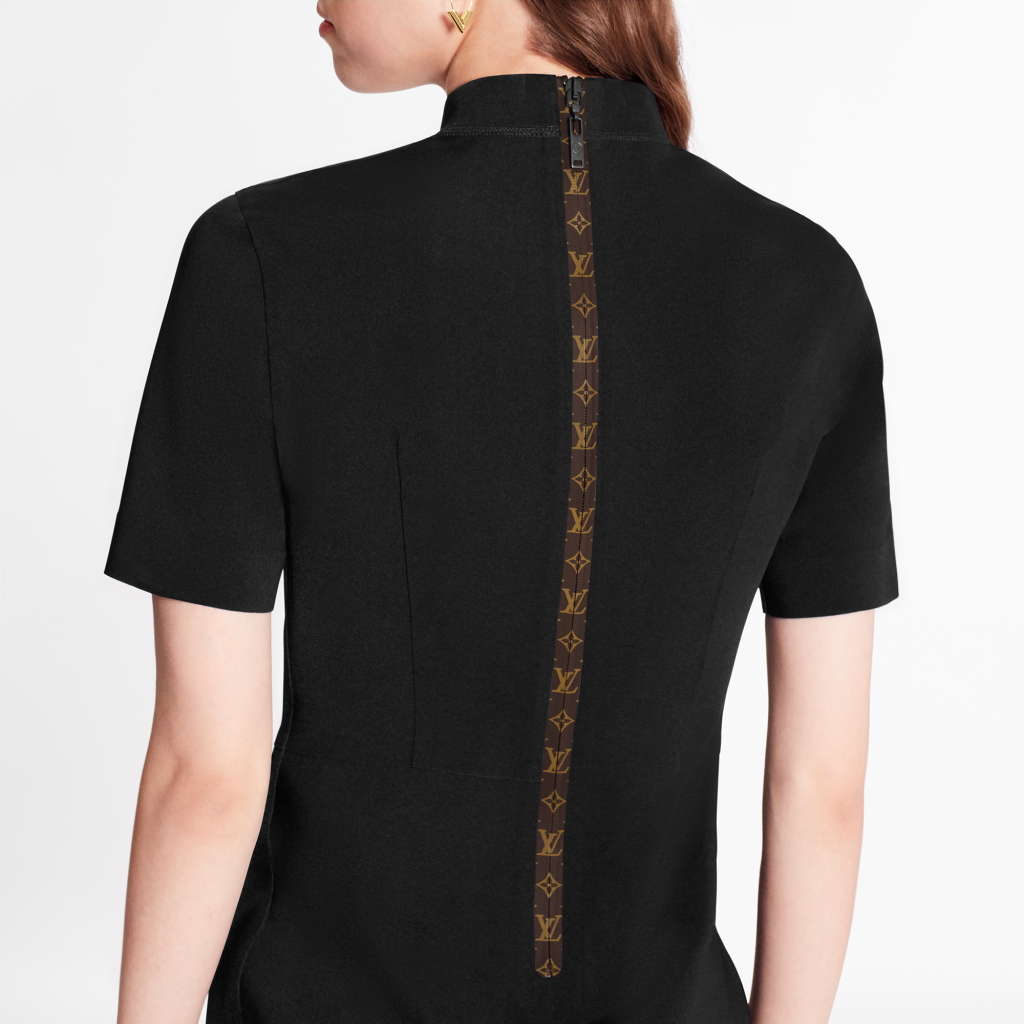 Short Sleeved High Neck Fitted Dress in Black - Ready-to-Wear 1A7VT6, LOUIS  VUITTON ®