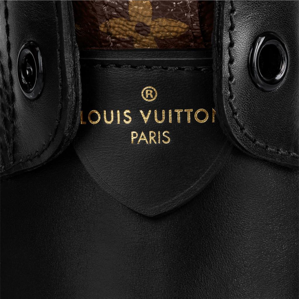 LOUIS VUITTON Black Leather Combat Boots Monogram LV Logo Metropolis Flat  Ranger