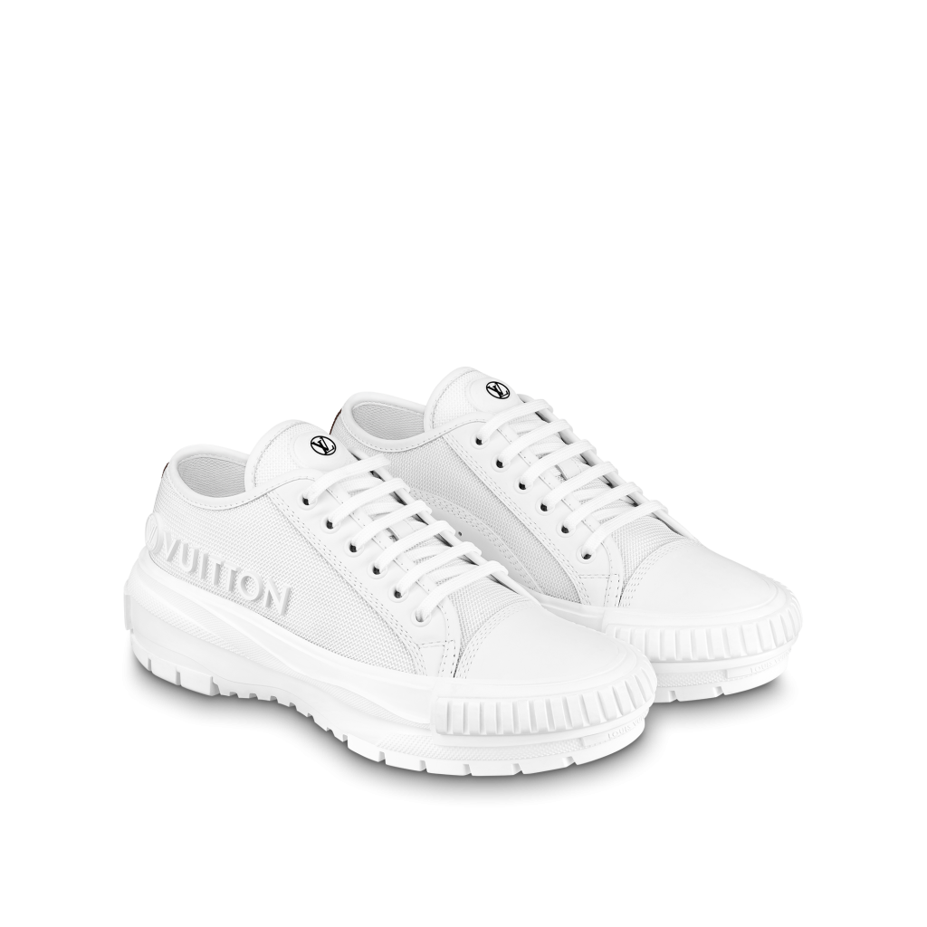 White Louis Vuitton Logo Low-Top Squad Sneakers
