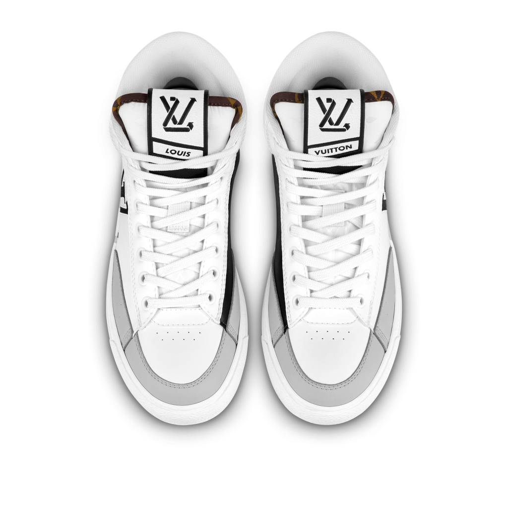 Louis Vuitton Charlie Trainers White Cacoa Brown Black