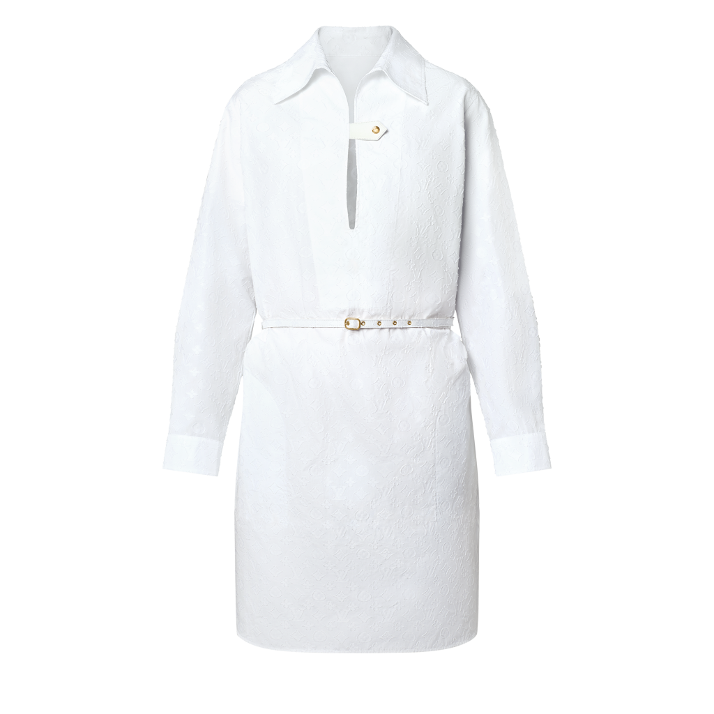 Shop Louis Vuitton MONOGRAM 2022-23FW Monogram Relief Shirt Dress