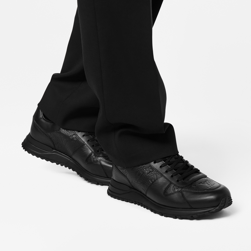 Louis Vuitton Run Away Sneaker Monogram Embossed Leather Black 1A9ZKQ