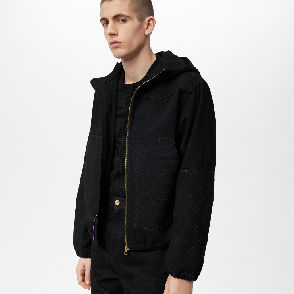 Louis Vuitton Monogram Detail Hooded Denim Jacket - Vitkac shop online