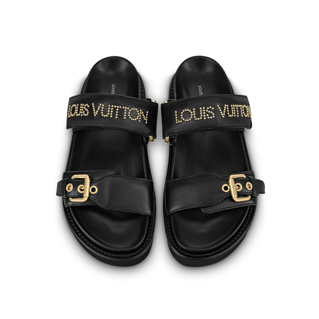Louis Vuitton Paseo Flat Comfort Mule, Black, 37.5