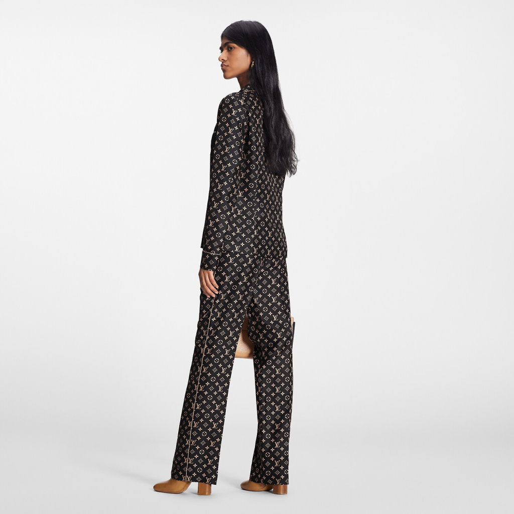 Louis Vuitton Monogram Pyjama Trousers, Black, 38