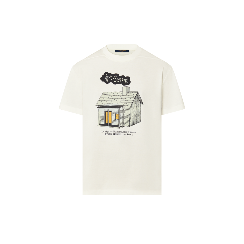 Louis Vuitton Graphic Cotton Short-sleeved T-Shirt Oil. Size 4L