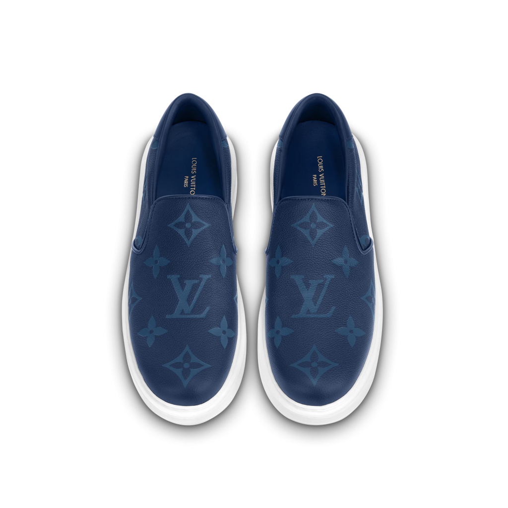 Louis Vuitton Beverly Hills Monogram-debossed Slip-on Leather Trainers in  Black for Men