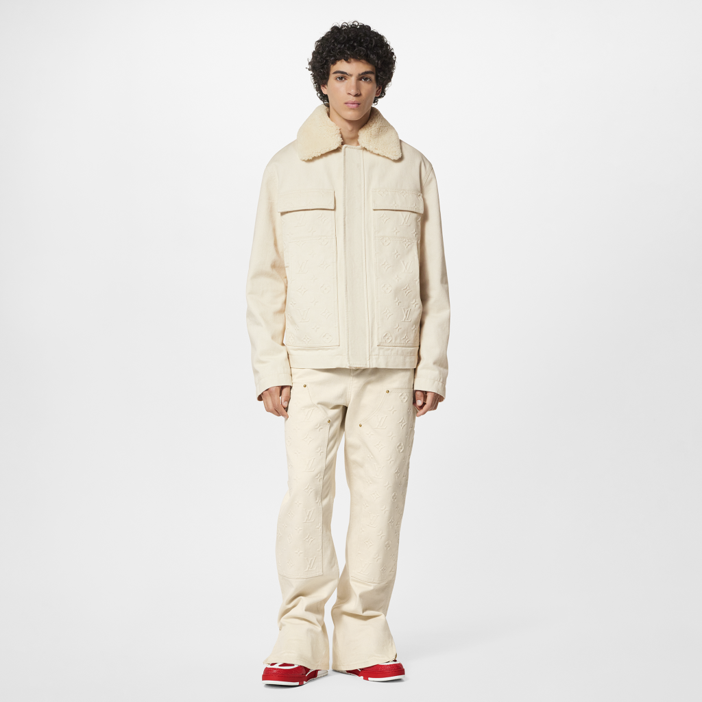 Louis Vuitton Monogram Workwear Denim Jacket ECRU. Size 48