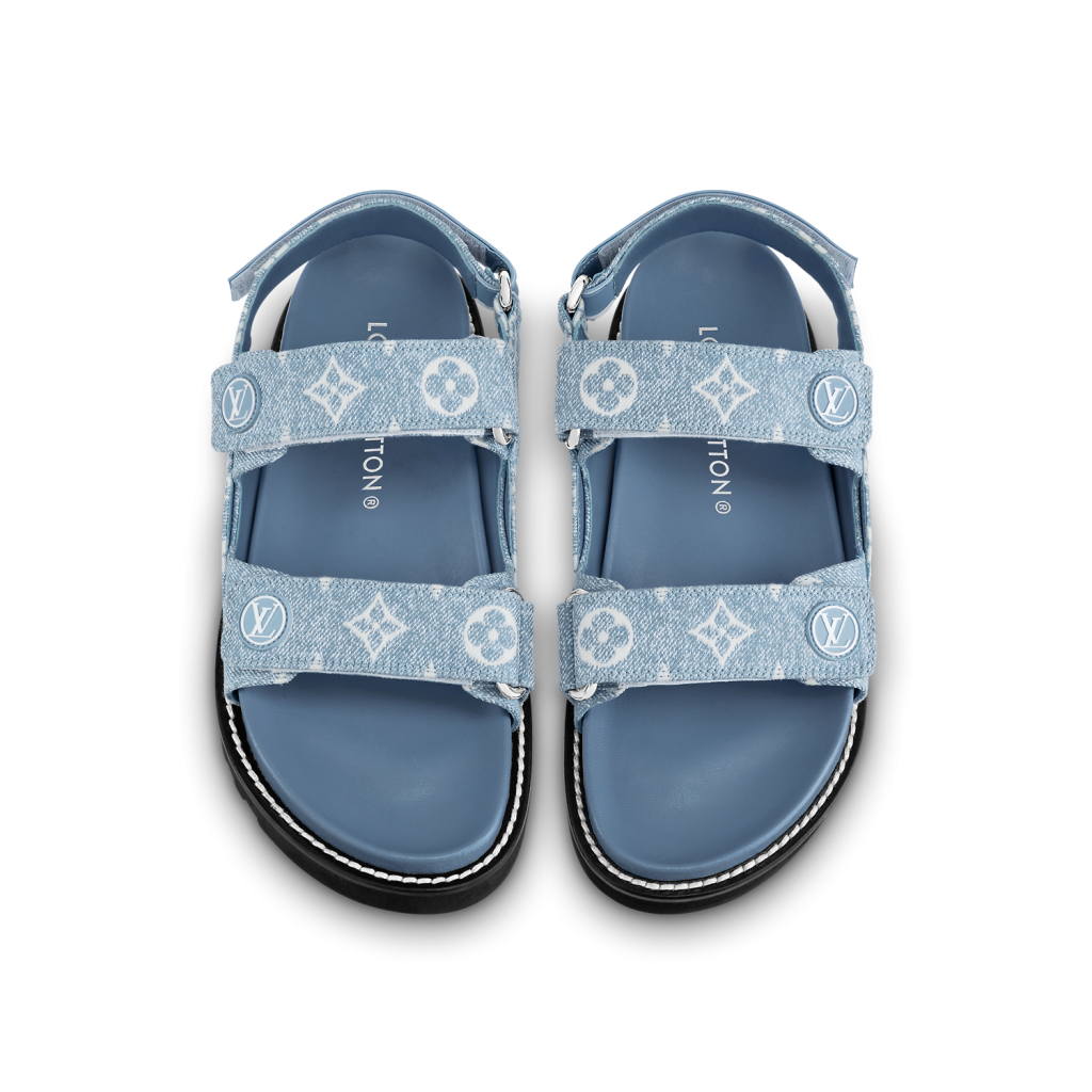 Louis Vuitton LV Sandals/flip flops/ sliders/strap over MENS navy blue and  white