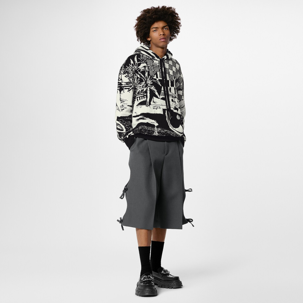 Louis Vuitton New Jacquard Casual White Hoodie, Sweater, Sweatshirt Size M