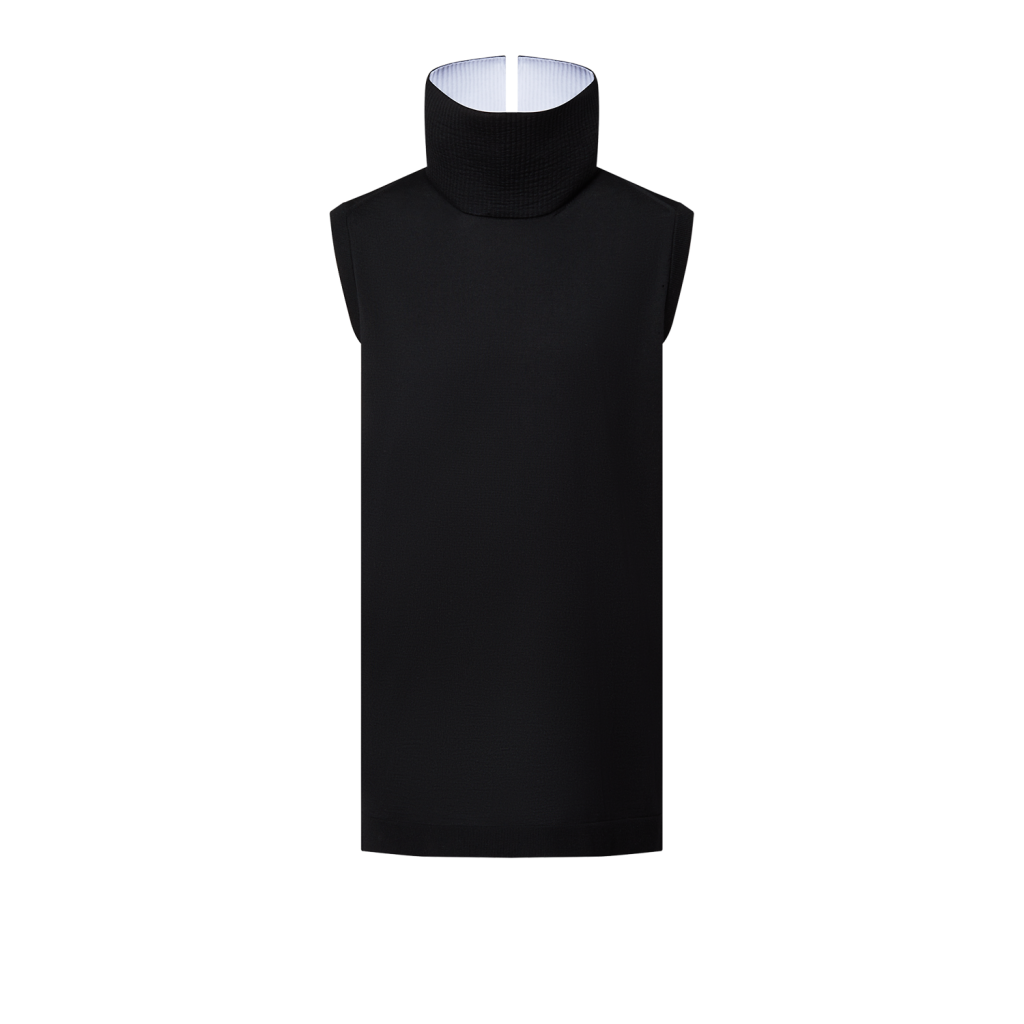 Split Turtleneck Cashmere Knit Dress - Luxury Black