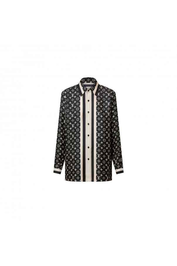 Louis Vuitton Stripe Accent Monogram T-Shirt, Black, XXL