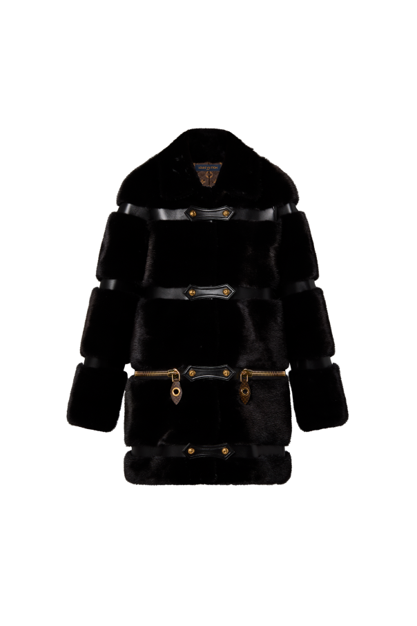 Leather Strip Black Mink Coat od Louis Vuitton