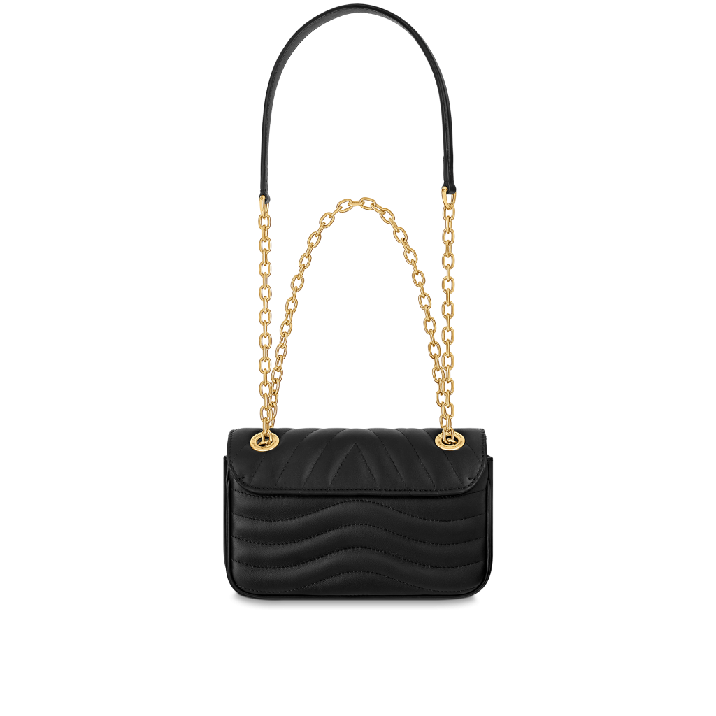 Louis Vuitton New Wave Chain Tote Black Leather with Aged Gold