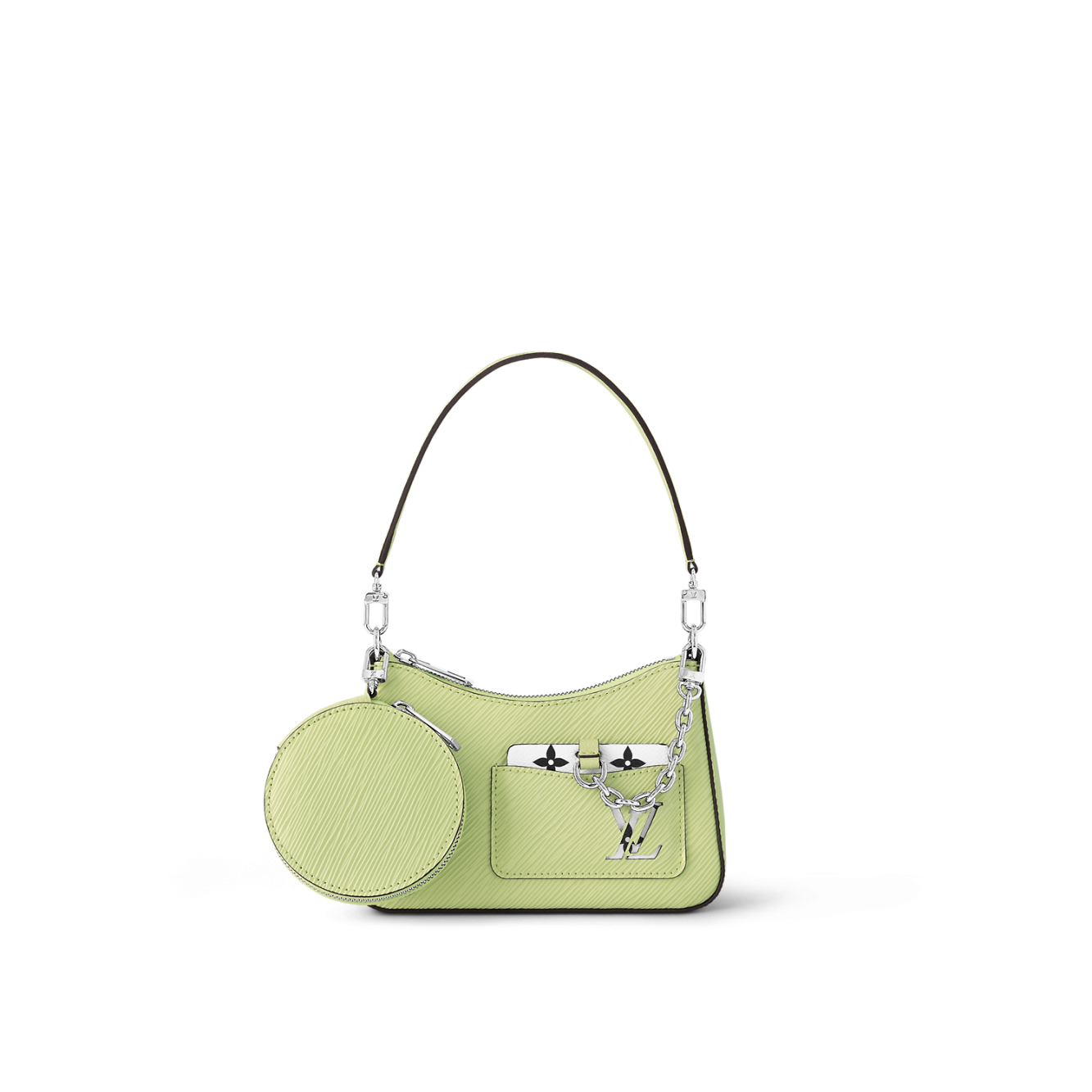 taking that vintage Louis Vuitton trend to the next level green epi leather  crossbody bag measu…
