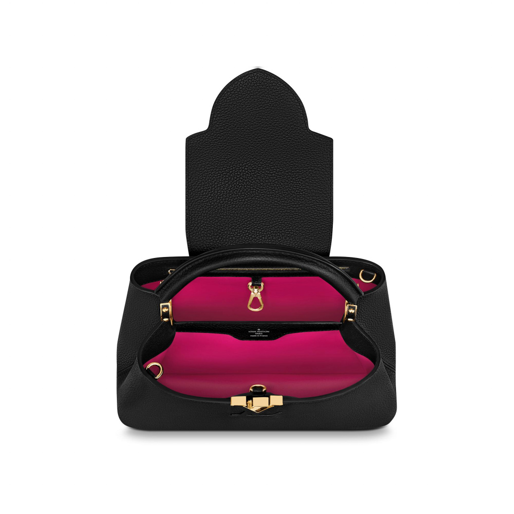 Louis Vuitton Black Taurillon Leather Capucines mm Bag