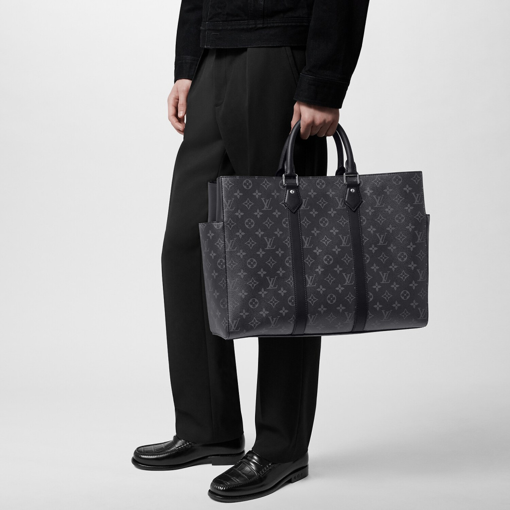 Sac Plat Cross Bag - Luxury Monogram Eclipse Grey