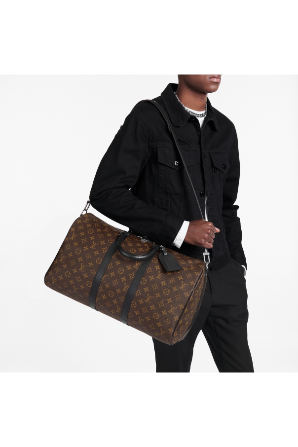 Lot - Louis Vuitton Bandouliere 55 Macassar Weekender