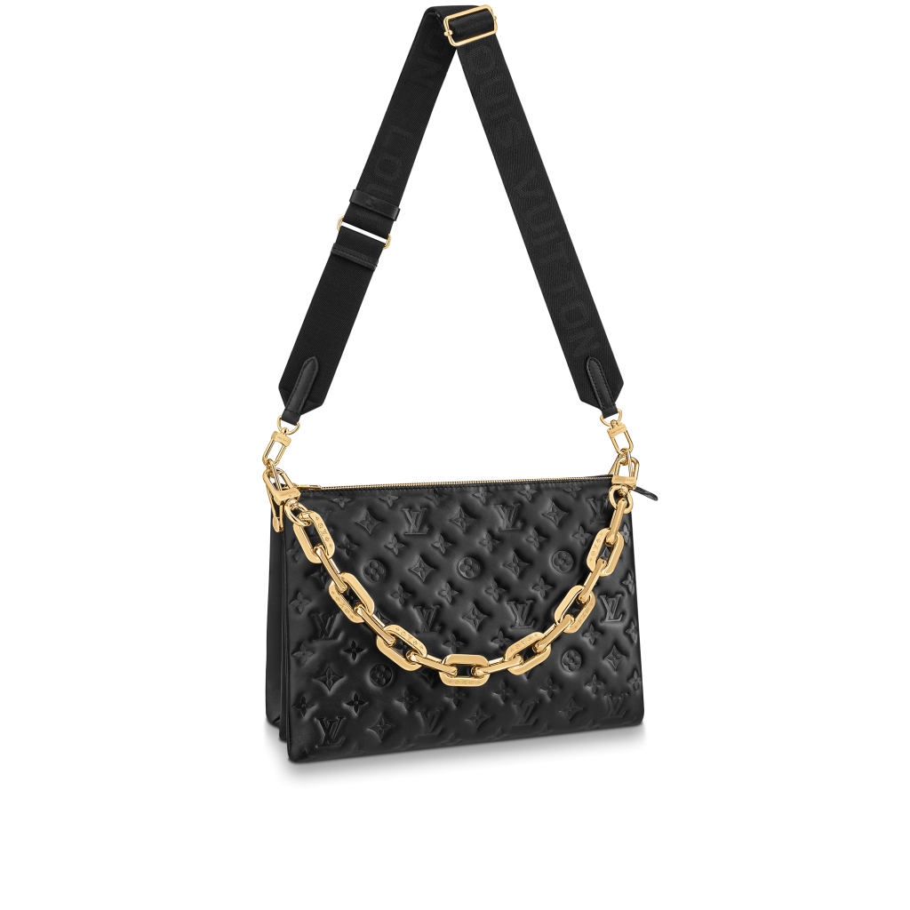Louis+Vuitton+Coussin+Shoulder+Bag+MM+Black+Leather for sale online