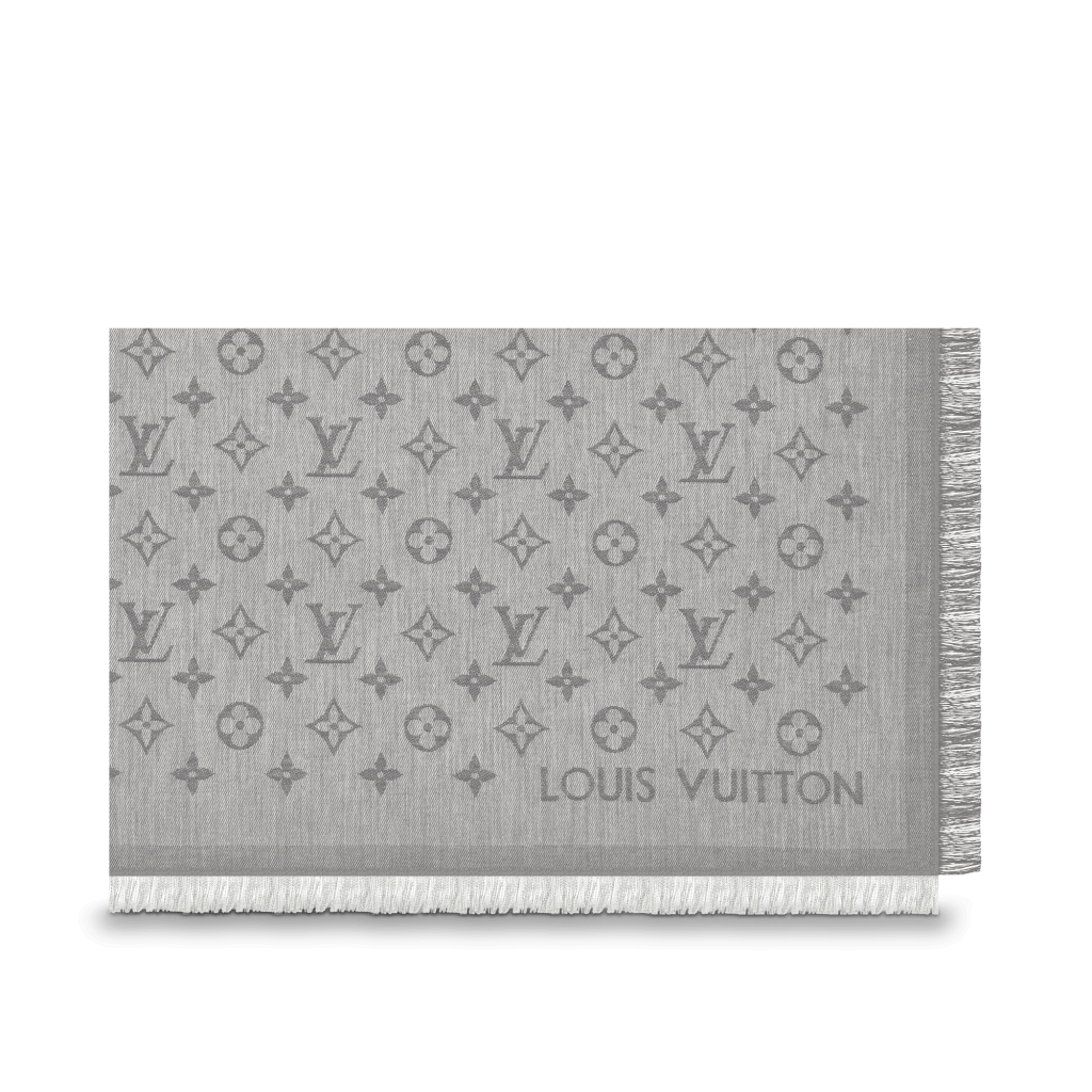 Louis Vuitton Monogram Essential Stole Grey Cotton