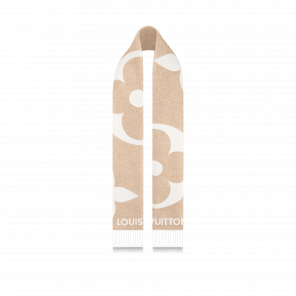 LV ultimate scarf beige cashmere wool monogram logo Louis Vuitton