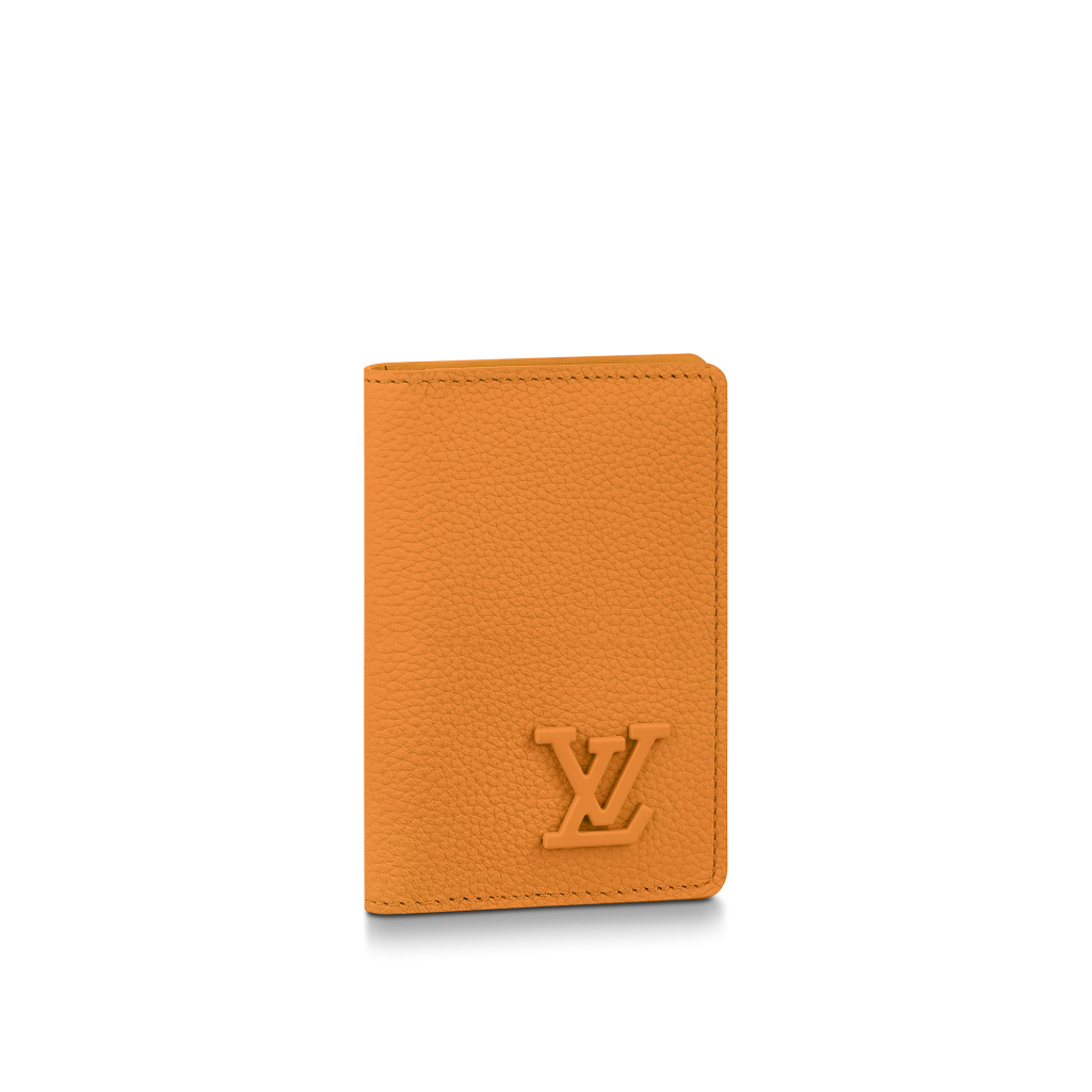 Louis Vuitton Orange Monogram Aerogram Leather LV Logo Pocket Organizer  Wallet