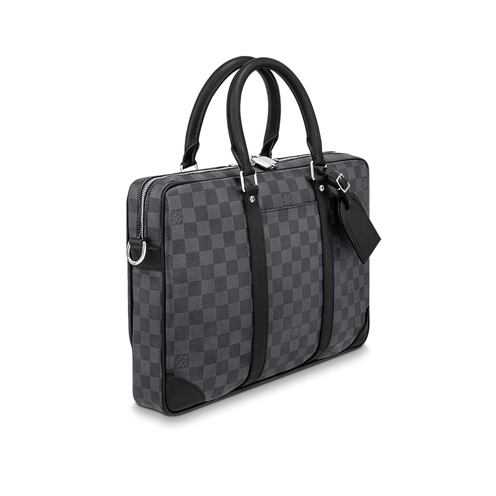 Porte documents voyage cloth bag Louis Vuitton Black in Cloth