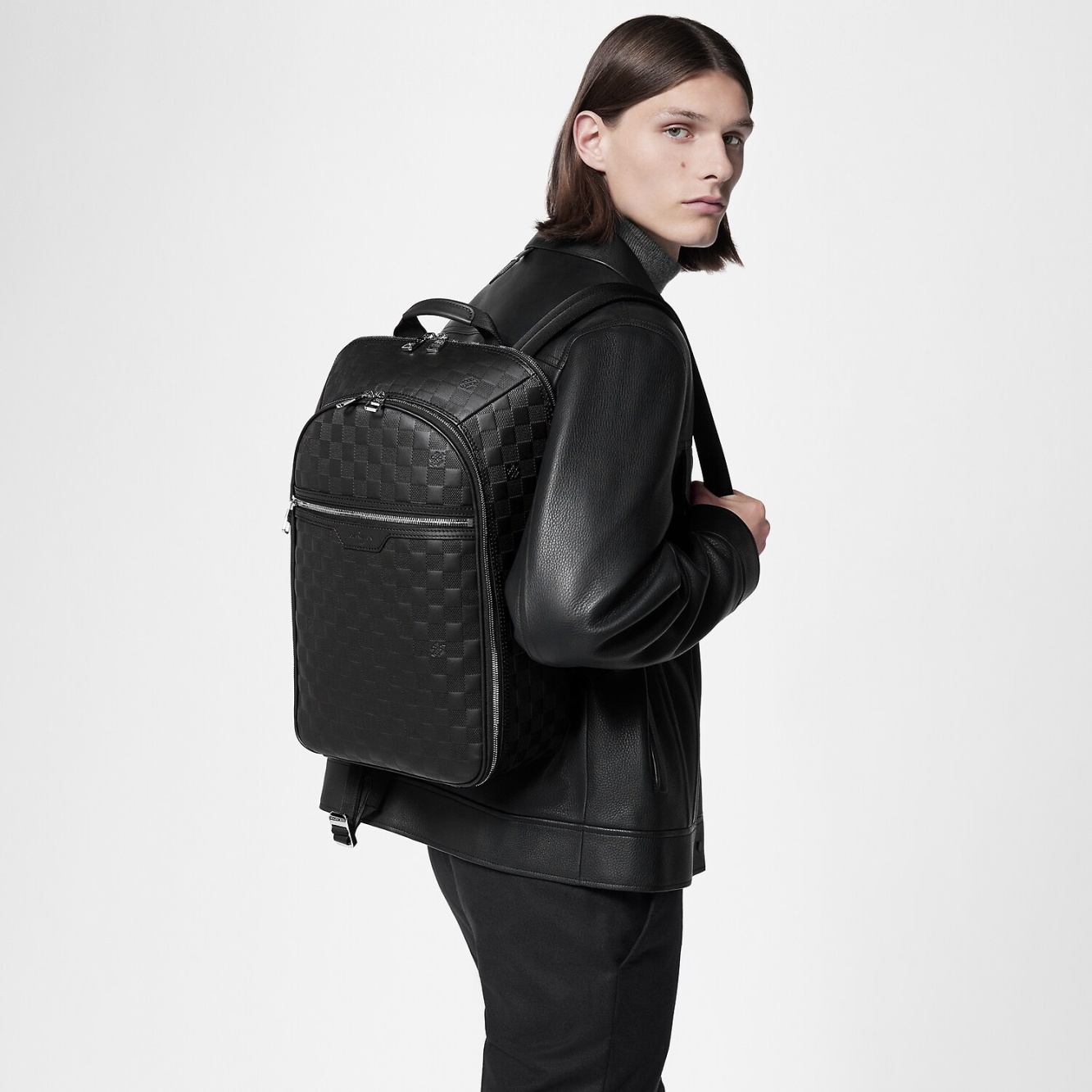 Louis Vuitton Michael Backpack NV2 Black in Cowhide Leather with