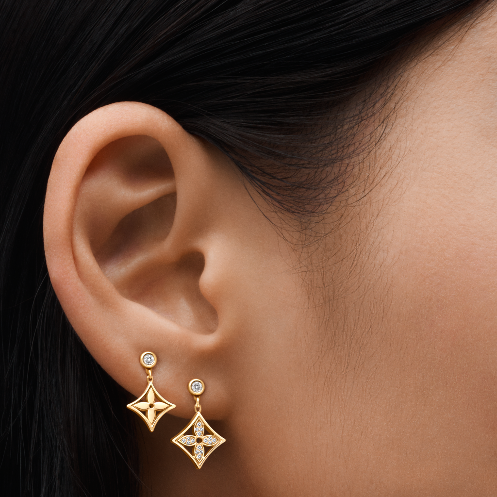 Louis Vuitton Idylle Blossom Ear Stud, Yellow Gold And Diamonds