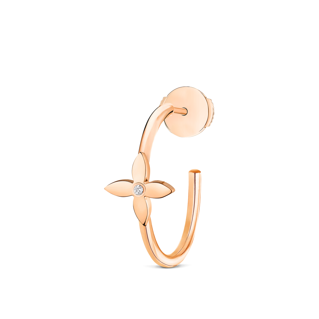 Idylle Blossom Small Hoop, Yellow Gold And Diamond - Per Unit
