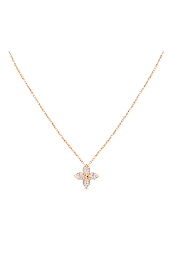 Star Blossom Diamond & Pink Gold Pendant Necklace