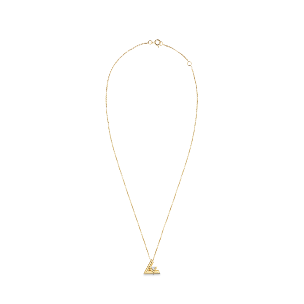 Shop Louis Vuitton Lv volt one large pendant, yellow gold and