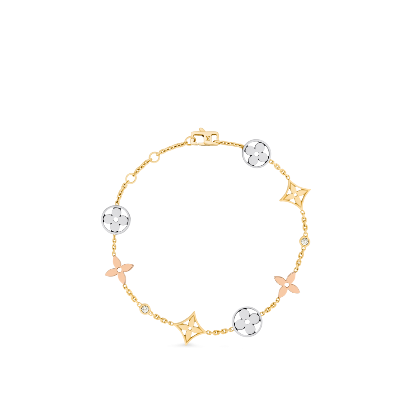 Idylle Blossom Two-Row Bracelet, White Gold And Diamonds - Categories