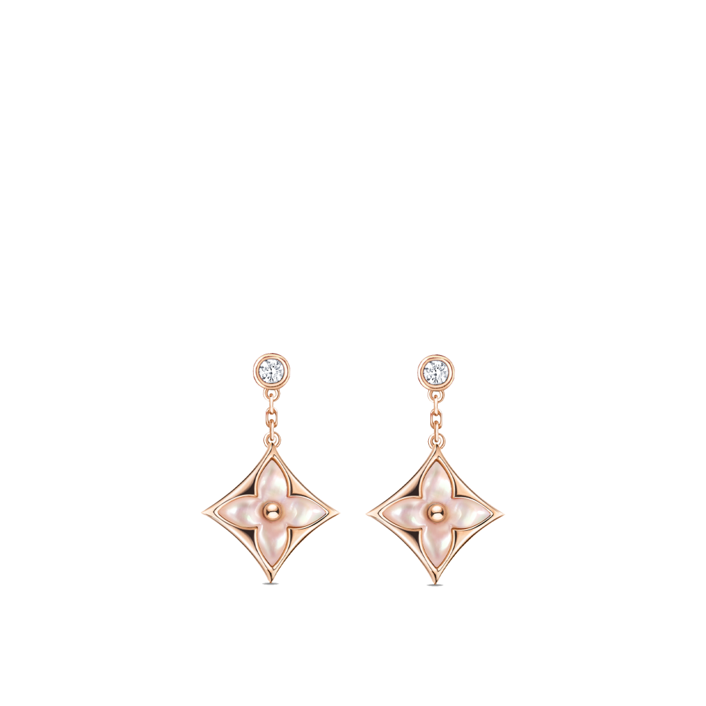 Louis Vuitton Diamond Stud White Gold Earrings