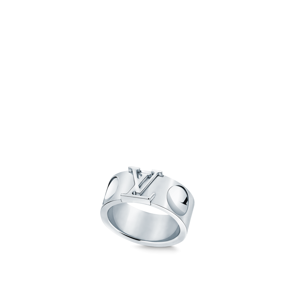Attractive Louis Vuitton Titanium Stainless Steel Black Ring