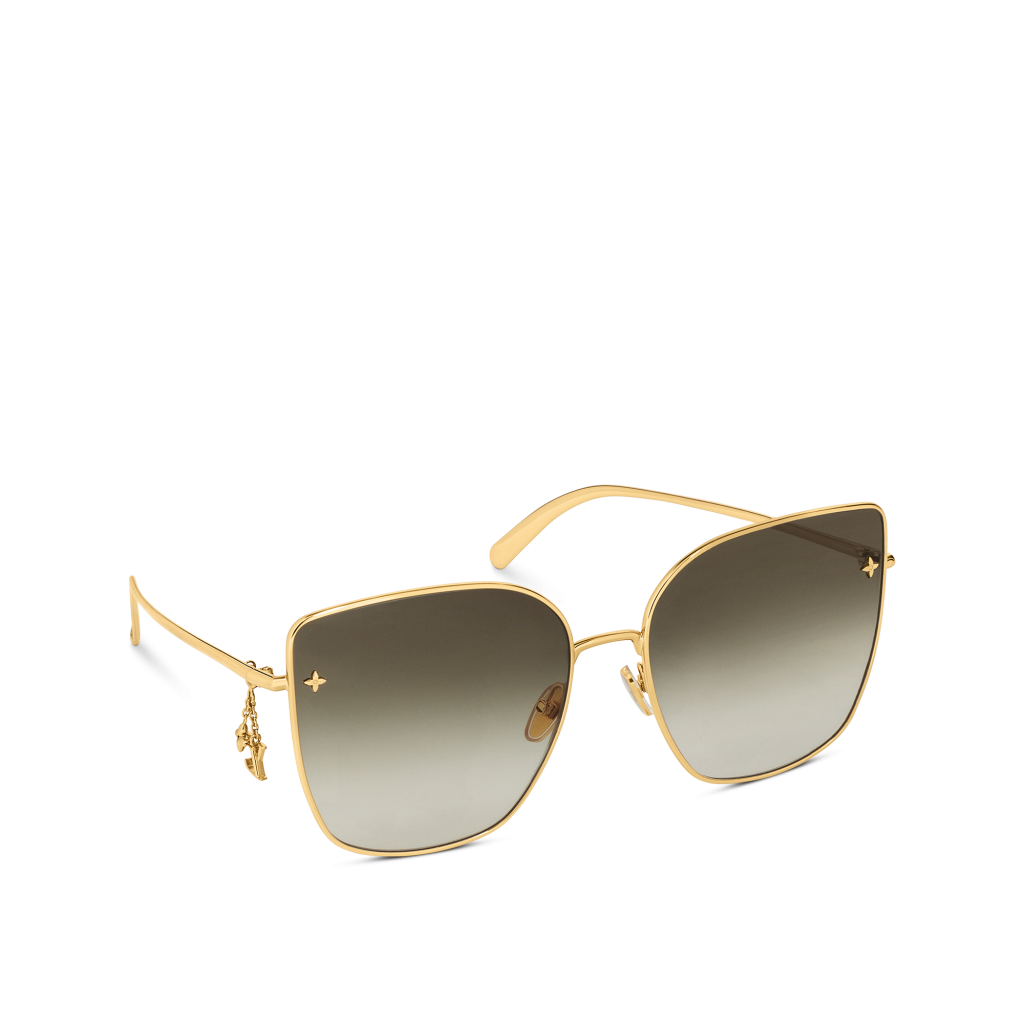 Louis Vuitton Grease Sunglasses Dark Gun Monogram Metal. Size E