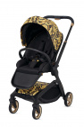 Versace Kids BLACK Barocco-printed baby stroller