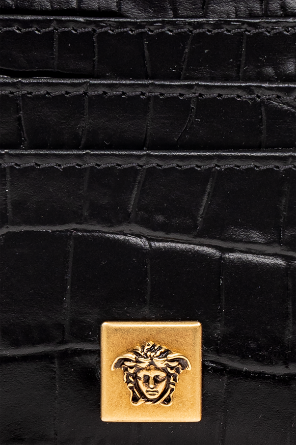 Versace Кожен портфейл за карти с глава „Медуза“