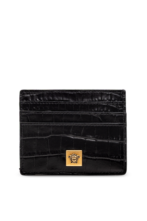 Leather card holder with 'Medusa' head