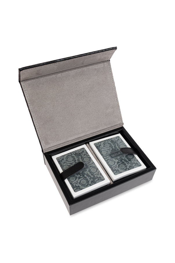 Set of two decks of cards in a leather case od Versace Home