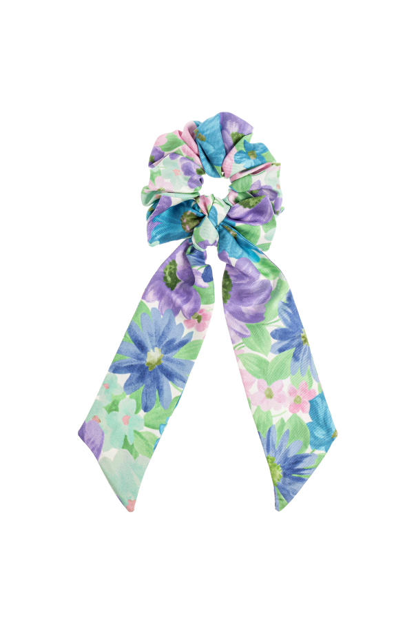 Silk hair scrunchie with floral motif od Versace Kids