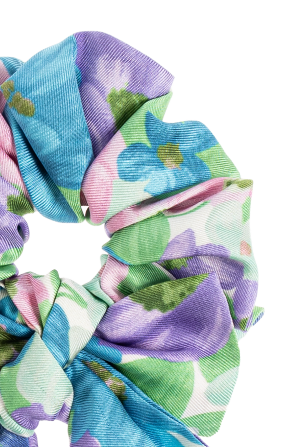 Versace Kids Silk hair scrunchie with floral motif