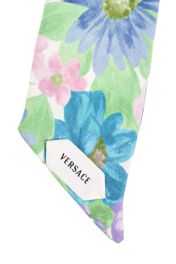 Versace Kids Silk hair scrunchie with floral motif