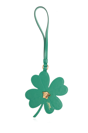 Versace Skórzana zawieszka z motywem koniczyny