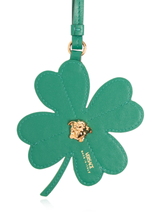 Versace Skórzana zawieszka z motywem koniczyny