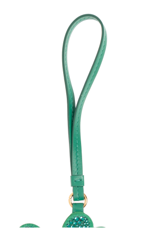 Versace Skórzana zawieszka z motywem koniczyny